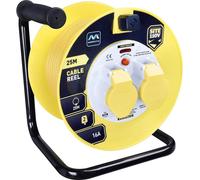 Masterplug 2 Socket Thermal Cut Out Cable Extension Reel 110v 25m