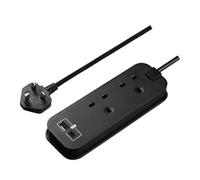 Masterplug 2 Socket Travel Extension Lead & Case, Uk, Fast Usb-Ac 20W