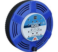 Masterplug Cassette Cable Reel 240V 10A 4-Socket Thermal Cut-Out Blue 15m