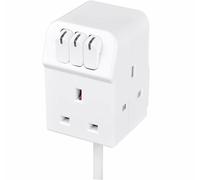 Masterplug 3 Socket Individually Switched 2m Extension Lead White SWG3210C-MP