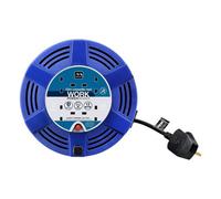Masterplug 4 Socket 12 Metres Extension Lead Cassette Reel Cable Drum Thermal Cut Out Portable Power Strip