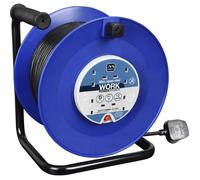 Masterplug Masterplug 50m 4 Socket Heavy Duty Open Cable Reel 50M Blue