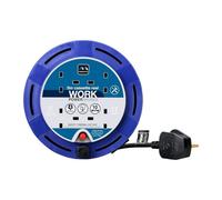 Masterplug 4 Socket 5 Metre Cassette Reel Extension Lead Thermal Cut Out Portable Retractable Power Cord Reel