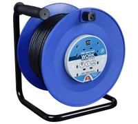 Masterplug Masterplug 50m 4 Socket Heavy Duty Open Cable Reel 50M Blue
