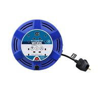 Masterplug 4 Socket 8 Metres Extension Lead Cassette Reel Cable Drum Thermal Cut Out Portable Power Strip