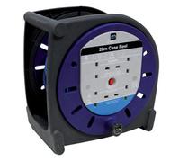 Masterplug 4 Socket Black Cable Reel, 20M