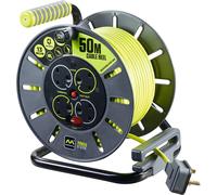 Masterplug Pro-xt 50M 13A Open Cable Reel & Thermal Cut-out, Green