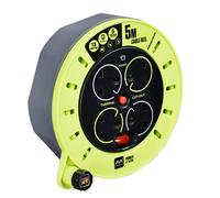 Masterplug 4 Socket Grey & Green Indoor & Outdoor Cable Reel, 5M