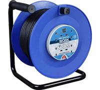 Masterplug Masterplug 50m 4 Socket Heavy Duty Open Cable Reel 50M Blue
