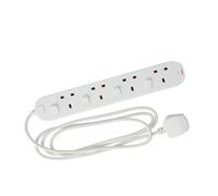 Masterplug 4 Socket Individually Switched Extension Lead Power Strip 2M