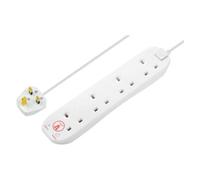 Masterplug 4 Socket Surge Protected Extension Lead Power Strip 2 Metre