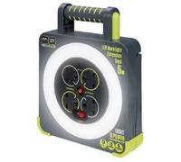 Masterplug WLU05134SL-PX Pro-XT Four Socket LED Work Light Extension Reel with Fold Out Stand, Thermal Cut Out and Power Switch, 5 metre High Visibility Cable, 13 Amp, Grey, 28.35 cm*9.1 cm*22.0 cm