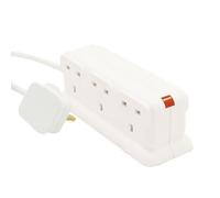 Masterplug 6 Socket 13A White Extension Lead, 3M