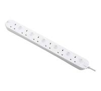 Masterplug Six Socket Extension Lead, 2 Metre Cable, Individual Switches, Power LED Indicator, 6-Way Plug Extension Cable, Power Strip, White, 13A, 6G, 2m, SWC6210N