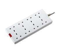 Masterplug 8 Gang Eight Socket Extension Lead with Power Indicator 2 Metre White