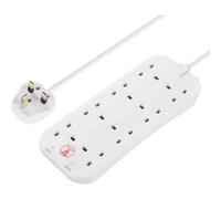Masterplug 8 Socket Surge Protected Extension Lead - 2 Metre Cable - Srg8210N