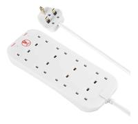Masterplug 8 Socket Surge Protected Extension Lead - 2 Metre Cable - SRG8210N