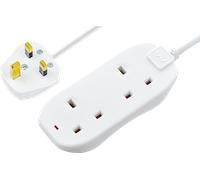 2 Skt 10M 13A Ext Lead + Indicator White BTN10N-MP