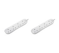 Masterplug BFG5-MP Four Socket Extension Lead, 5 Metre, 13 Amp, White (Pack of 2)