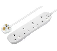 Masterplug Bfg8N-Bd 4 Socket 13A White Extension Lead, 8M