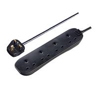 Masterplug Bfn210Nb-Bd 4 Socket 13A Black Extension Lead, 2M
