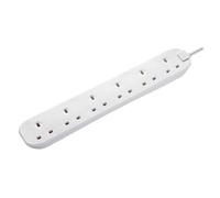 Masterplug BSG110N 6 Socket 1m 13A Extension Lead White
