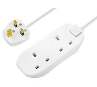 Masterplug Btg3N-Bd 2 Socket 13A White Extension Lead, 3M