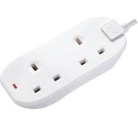 Masterplug BTN10-MP Two Socket Long Extension Lead, 10 Metres, White