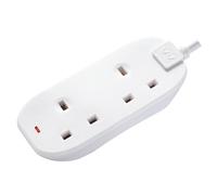 2 Skt 10M 13A Ext Lead + Indicator White BTN10N-MP