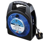 Masterplug Case Cable Reel Mains Extension Lead 13A 20m 4 Gang Sockets
