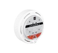 Masterplug Cassette Cable Reel 240V 13A 4-Socket Thermal Cut-Out White 4m