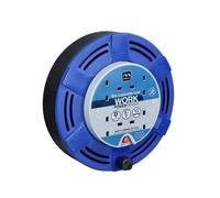 Masterplug - Cassette Cable Reel 8 Metre 4 Socket Thermal Cut-Out Red 13A 240V