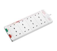 Masterplug Eight Socket Surge Protected Extension Lead, 2 Metres, White