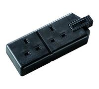 Masterplug ELS132B-01 Permaplug Two Socket Trailing Socket, without Plug and Cable, 13 Amp, Black