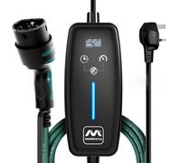 Masterplug EV Charging Cable for Electric and Hybrid Vehicles, 5 Metres, Mode 2, Delay Charging Function, 3 Pin UK Plug to Type 2 Car Charger, Language Options, 2.4kW, EVCM221005-MP2