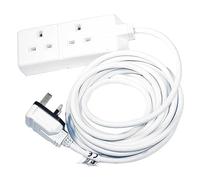 Masterplug EXS1324W 2 Socket 4m 13A Heavy Duty Extension Lead White