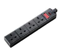 Masterplug EXS1342B 4 Socket 2m 13A Heavy Duty Extension Lead Black