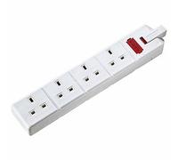 Masterplug EXS1342W 4 Socket 2m 13A Heavy Duty Extension Lead White