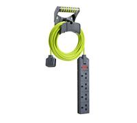 Masterplug Exu1013/4/cht-Bd 4 Socket 13A Grey & Green Extension Lead, 10M