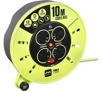 Master plug PRO-XT 10m Cable Reel 240V 13A 4 Sockets Lime Green