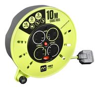Master plug PRO-XT 10m Cable Reel 240V 13A 4 Sockets Lime Green