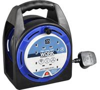 Masterplug 15M 4 Socket Case Cable Reel 13A, Blue