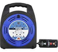 Masterplug 20M 4 Socket 13A Case Reel With Rcd Plug Blue, Blue