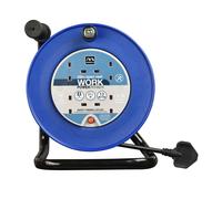 Masterplug Four Socket, 25 Metre Open Cable Reel,