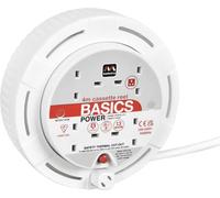 Masterplug Four Socket Cassette Reel Extension Lead, 4 Metres, White