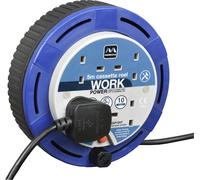 Masterplug Four Socket, 5 Metre Cassette Reel, Small Extension Lead Cable Ree...