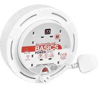Masterplug Four Socket Cassette Reel Extension Lead, 4 4 Metres, White