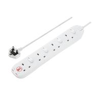 4 Skt 2M 13A Ind Sw Srg Ext Lead White SWSRG4210N-MP