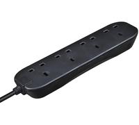 Masterplug Four Socket Extension Lead, 5 Metre Cable, Unswitched, 4-Way Plug Extension Cable, Power Strip, Basic Power, Black, 13A, 4G, 5m, BFG5NB