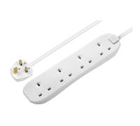 Masterplug 4 Socket Extension with 2m Cable, White